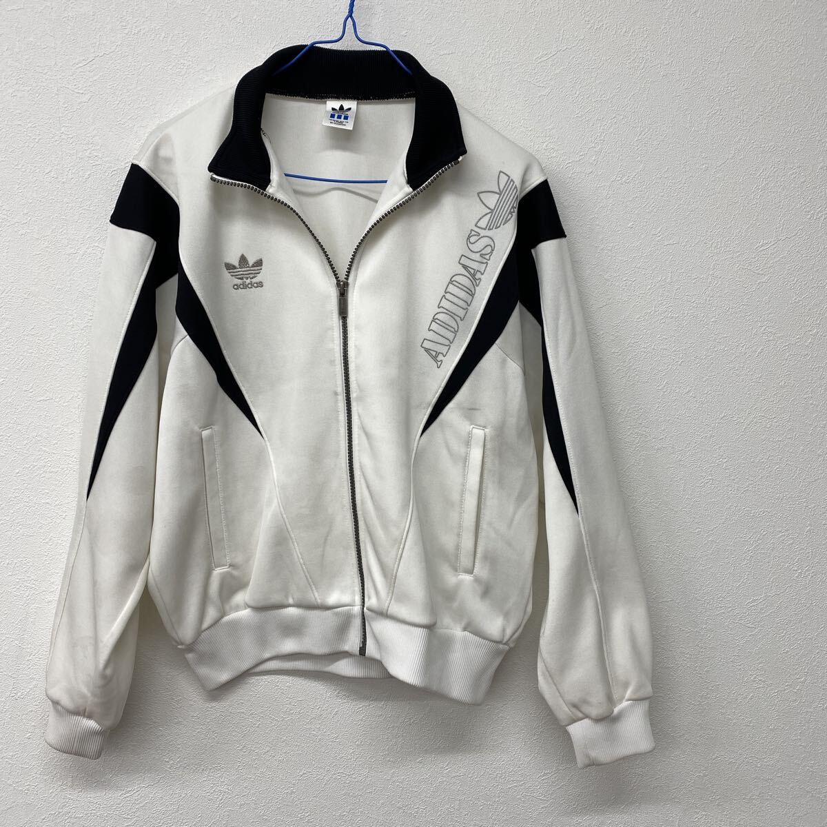 adidas アディダス  メンズ ジャージ上着 ホワイト Mサイズ レ16拍卖