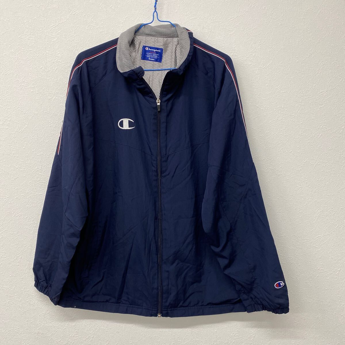 champion チャンピオン メンズ ナイロンジャンパー  ネイビー Lサイズ だ13拍卖