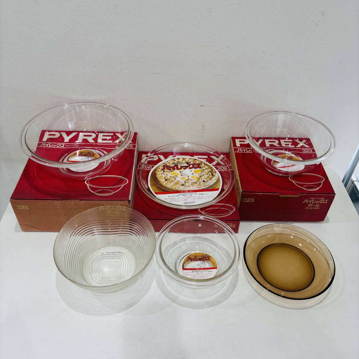 PYREX パイレックス 322 323 325 209 デュラレックス 他 6枚 まとめ ボール パイ皿 皿 プレート 食器 NC2128M拍卖