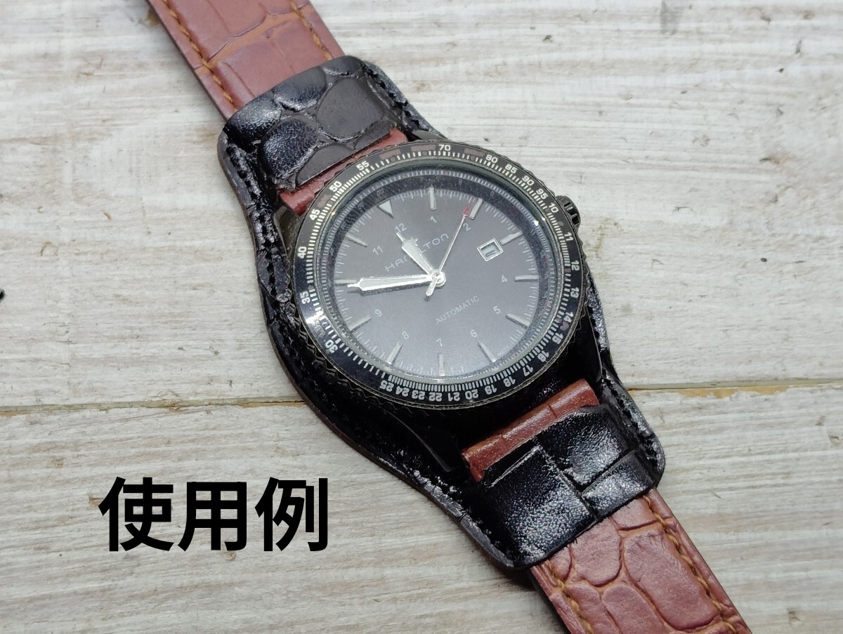 牛革ワニ柄 腕時計 二枚合わせ台座 ミリタリールック88586440711拍卖