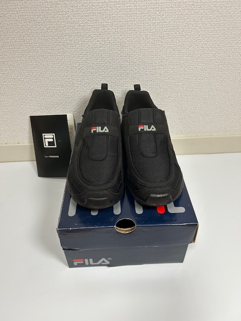 FILA ウォーキングシューズ スニーカー メンズ スリッポン 黒 24cm拍卖