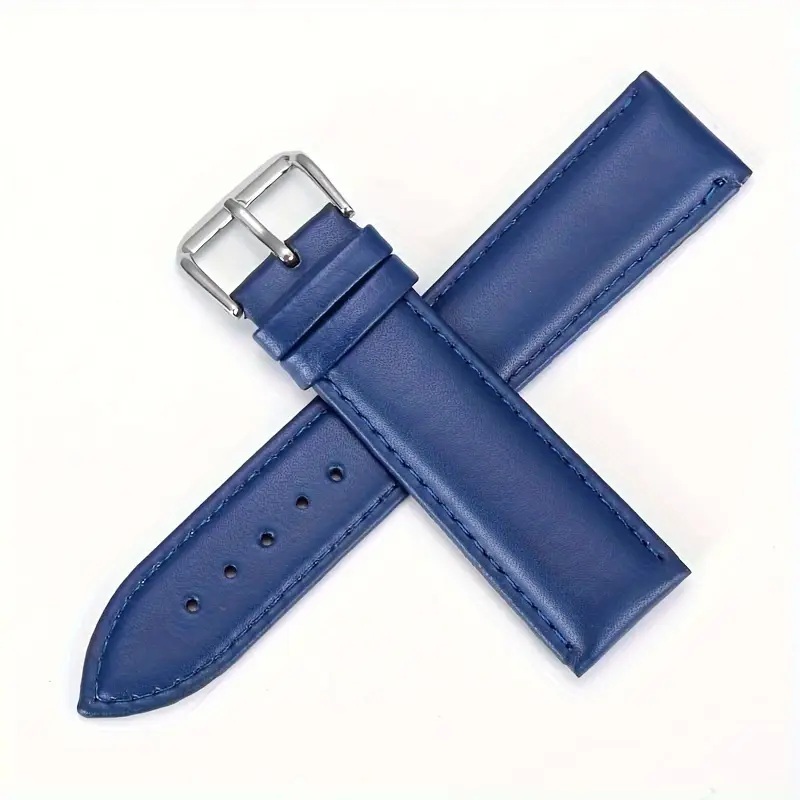 新品 時計用 バンド レザーベルト ウォッチバンド カーフスキン 本革 Genuine leather刻印 カラー: ネイビー 取付: 幅: 20mm 管理No.43879拍卖