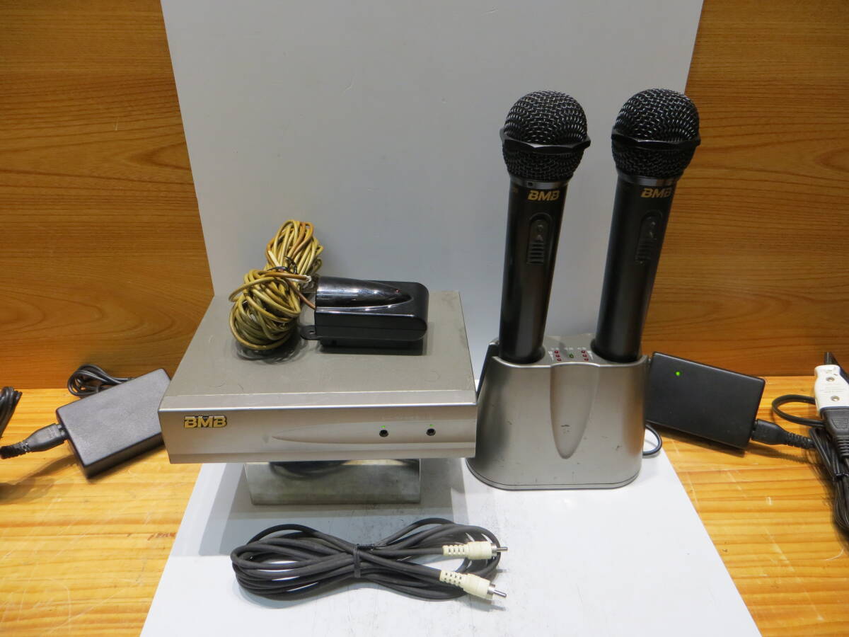 *S3136* BMB エクシング 第一興商 2/4MHz帯 赤外線ワイヤレスマイクセット WT-1000/ WM-100 /MC-100 / 動作確認済み品中古#* 拍卖