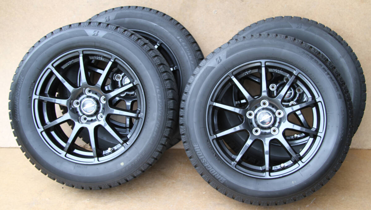 16インチ BSスタッドレスタイヤ ICEPARTNER 2 205/60R16+社外アルミホイール 4本セット PCD114.3 5孔 2020年製 バリ山拍卖