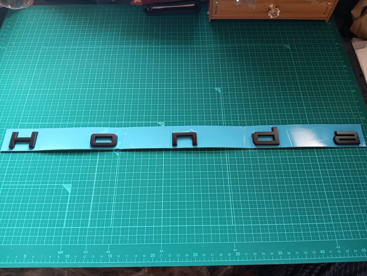 【ゆうパケット送料込】Honda エンブレム マットブラック 横52cm×縦4cm×厚さ5mm ビッグサイズ ホンダ拍卖