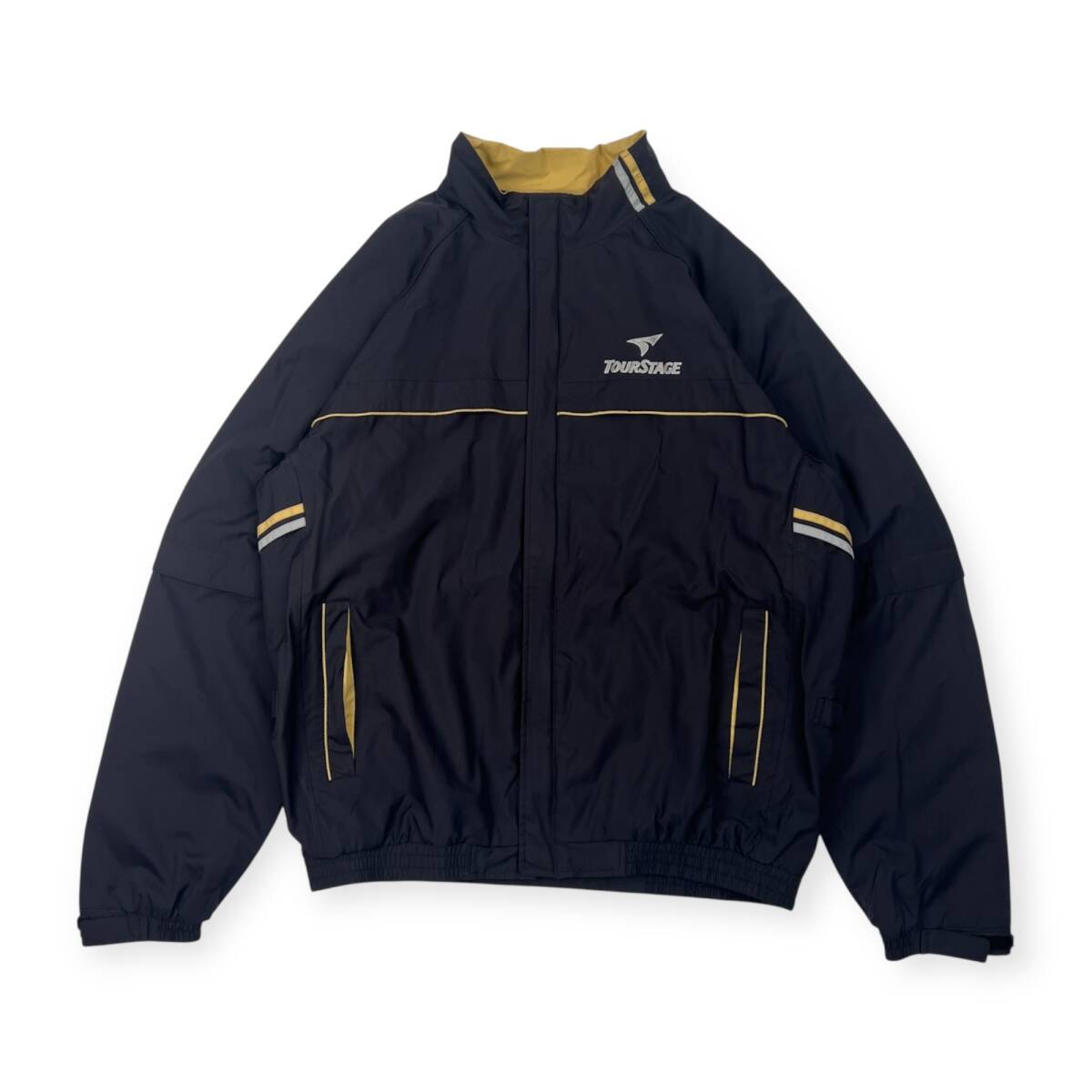 2WAY TOURSTAGE ツアーステージ 裏メッシュ フルジップ 長袖&半袖 ナイロン ジャケット ジャンパー LL/ブラック メンズ ゴルフ拍卖