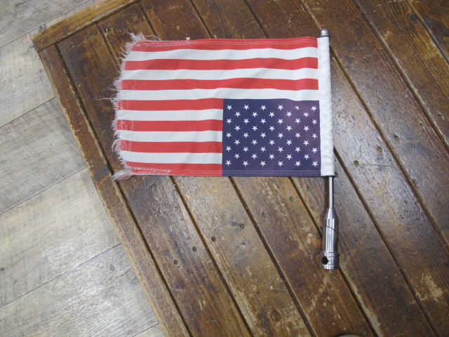 ハーレー等に☆プロパッド PRO PAD 折りたたみ 旗取付け 9インチ(229mm) ポール USA旗付き RFMFLD【ジャンク】拍卖