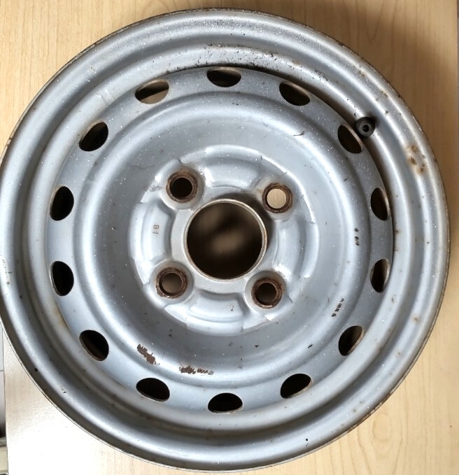 スチールホイール 鉄ホイール 鉄チン 中古 12インチ 3.50B PCD100 4穴 3.5J拍卖