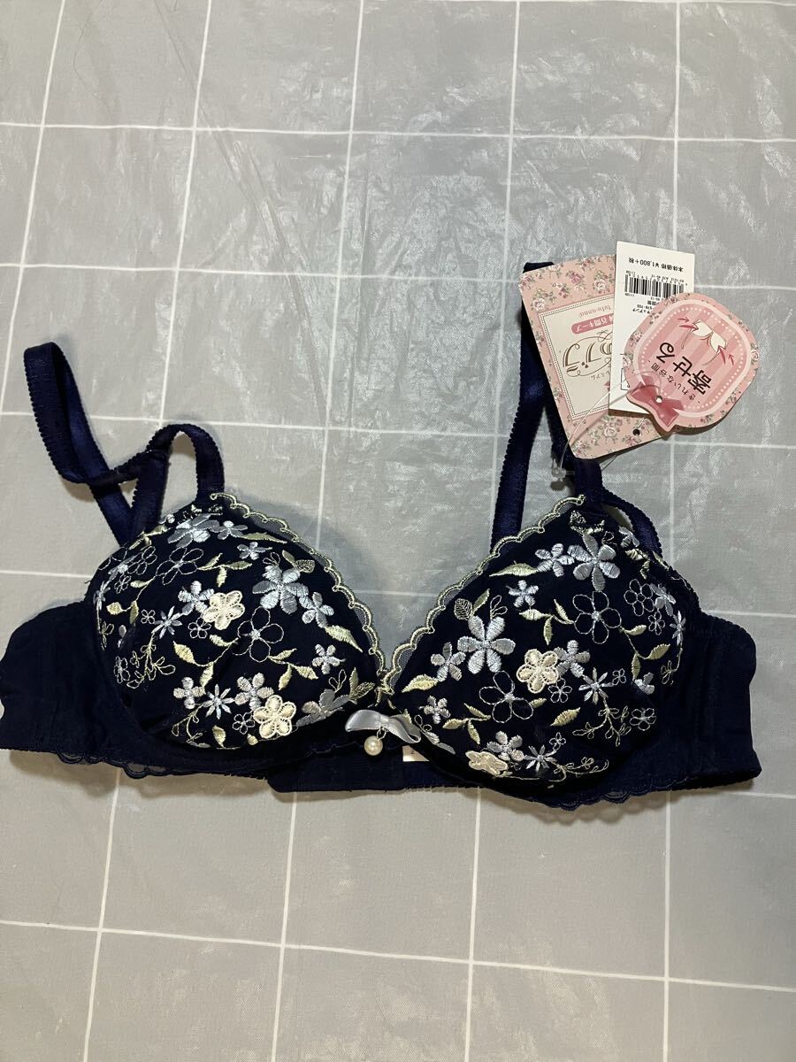 A70 チュチュアンナ 花柄刺繍のブラジャー ネイビー拍卖