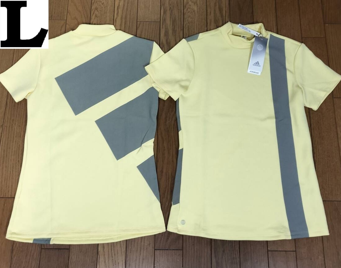 定価8,800円 新品 アディダス ビッグロゴ モックネックシャツ HR6854 オールモストイエロー レディースL拍卖