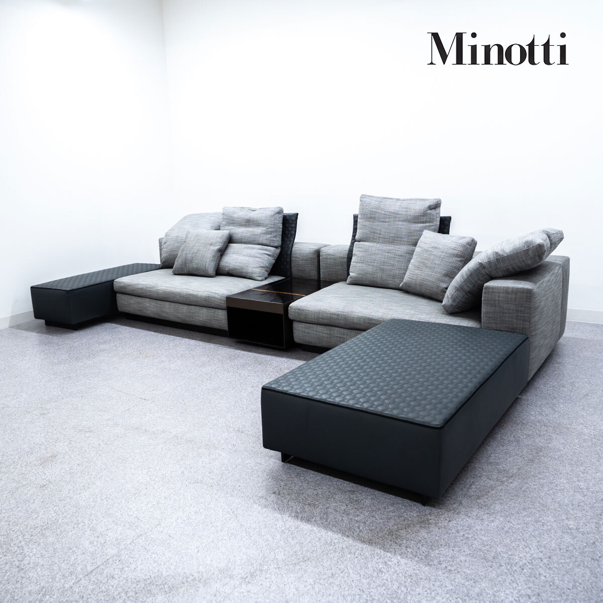 【展示品】Minotti ミノッティ Yang ヤング システム ソファ ファブリック グレー ロドルフォ・ドルドーニ 定価470万【配送要確認】拍卖