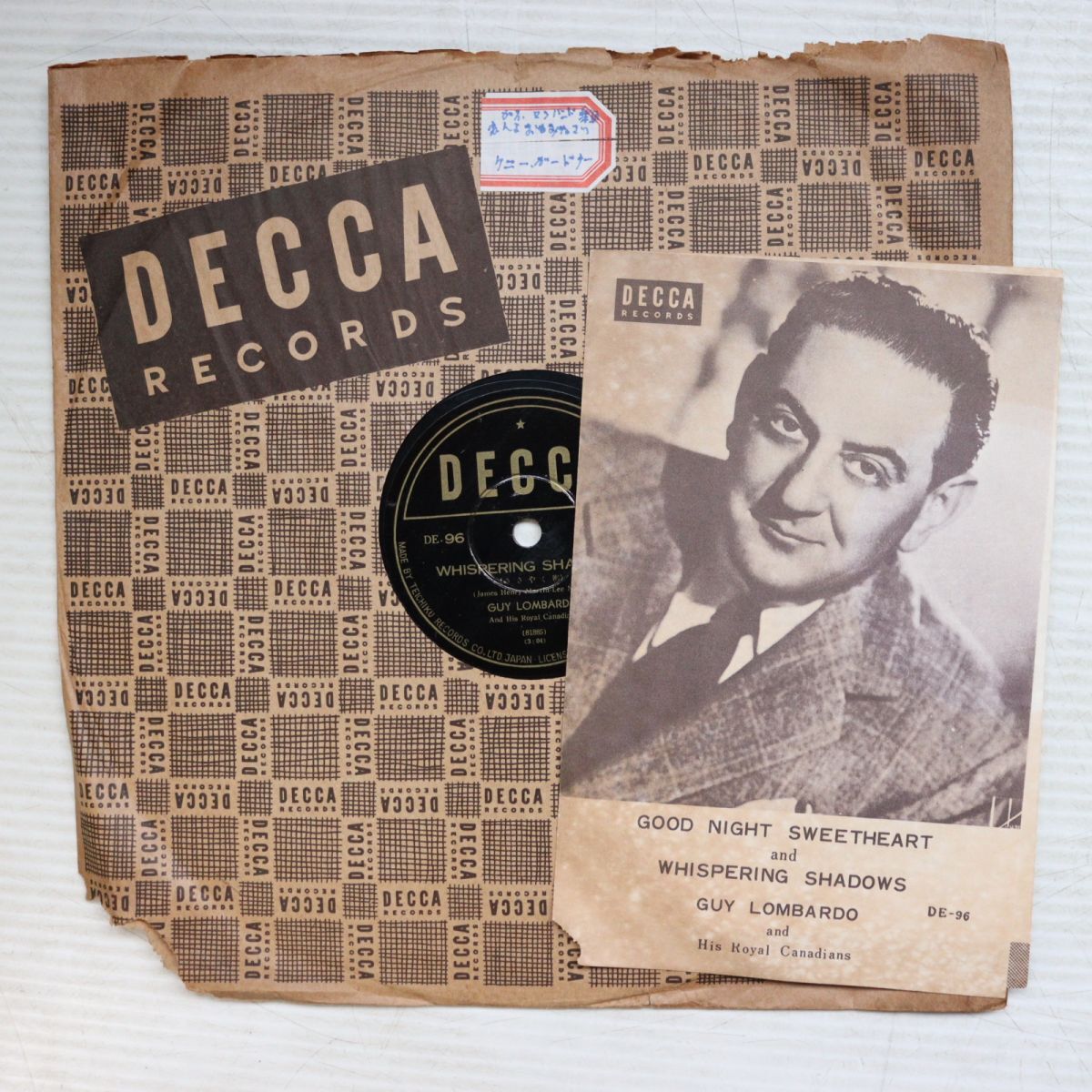 S212/SP盤/ガイ・ロンバート楽団/唄:ケニー・ガードナー/「恋人よおやすみなさい/ささやく影」/DE-96拍卖