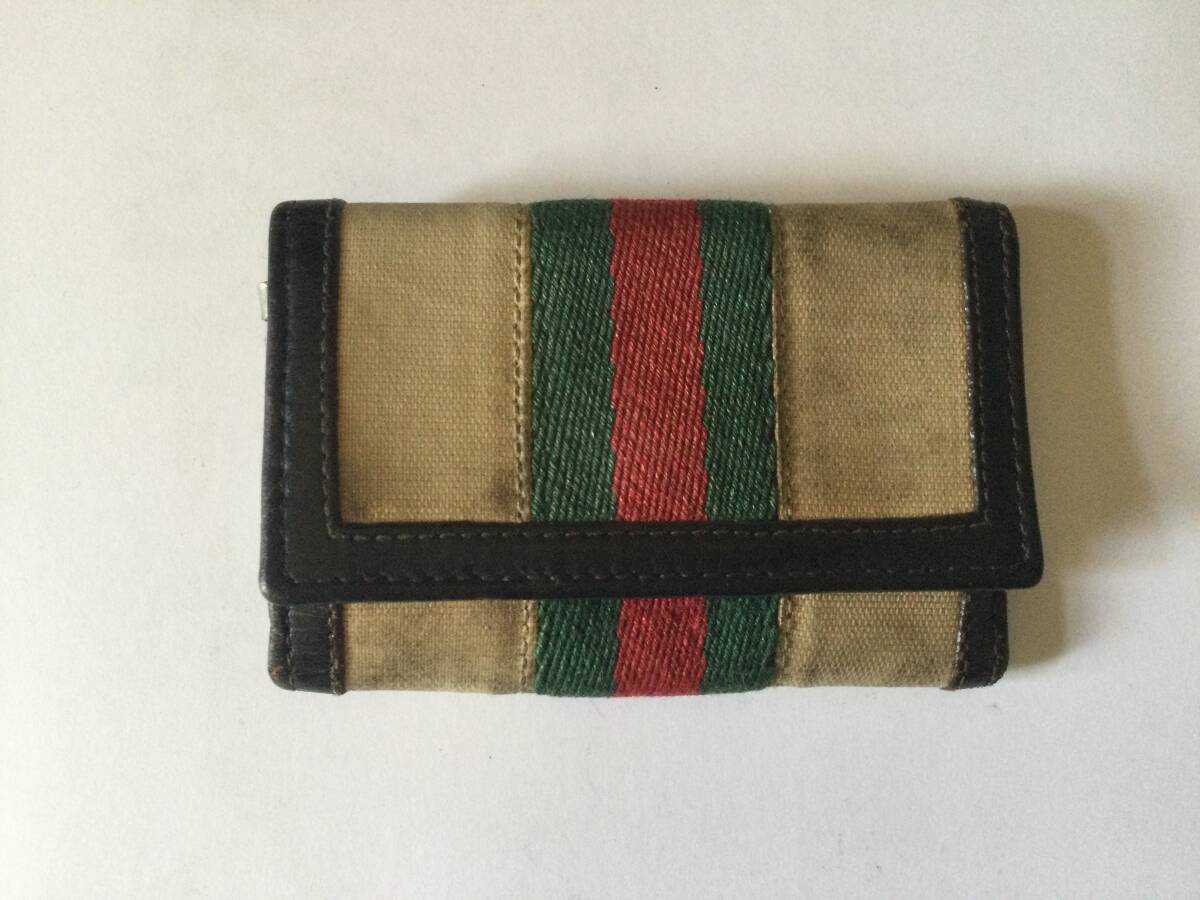 GUCCI グッチ シェリーライン キーチェーン キャンバス地 USED拍卖