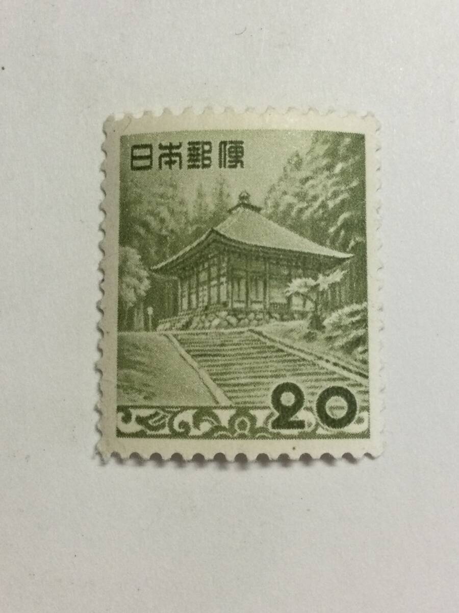 単片 未使用20円切手 動植物国宝図案切手 ★中尊寺金色堂(昭和41年6月20日発行) ミニレター\85発送可能拍卖