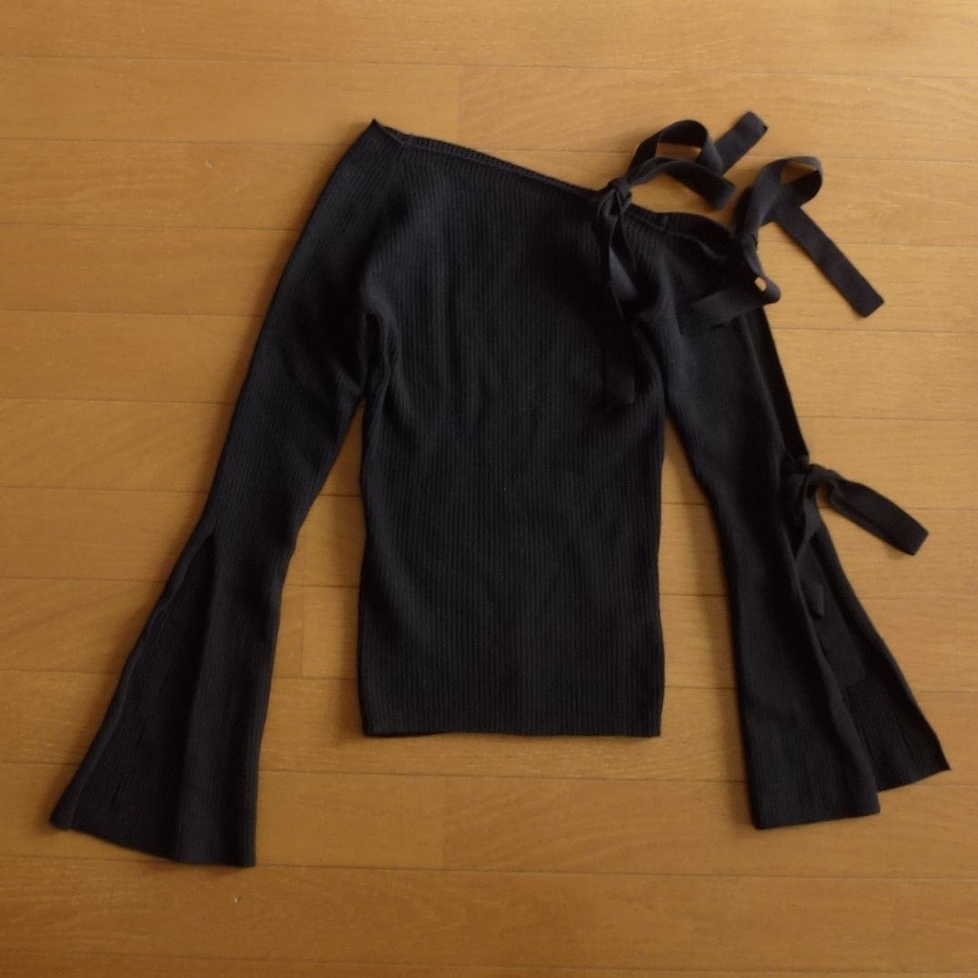 SNIDEL スナイデル ショースキンニットプルオーバー 黒 即決あり!拍卖