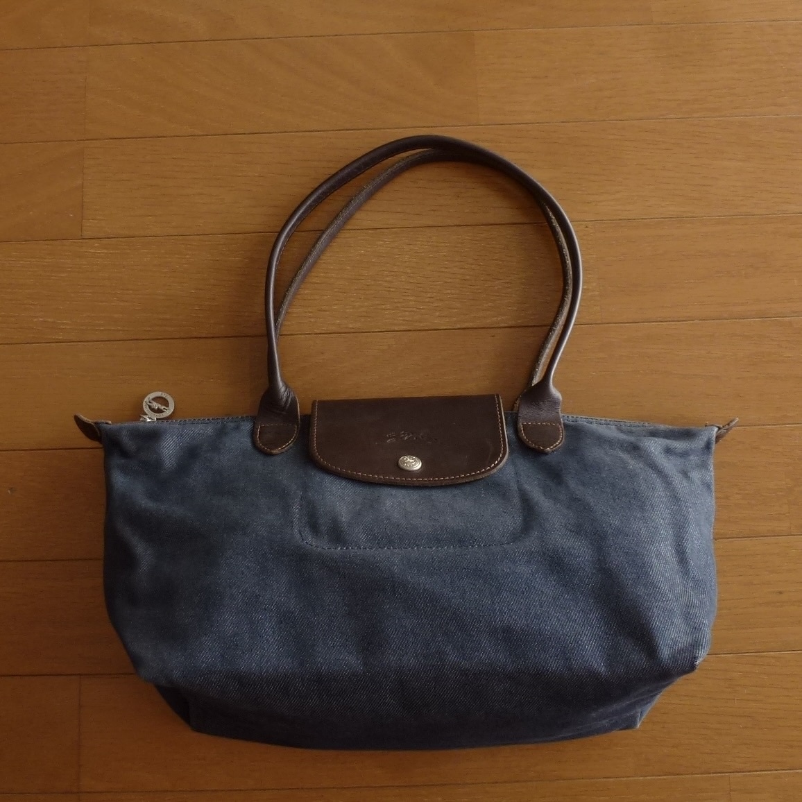 フランス製 LONGCHAMP ロンシャン デニム生地 トートバッグ インディゴ 即決あり!拍卖