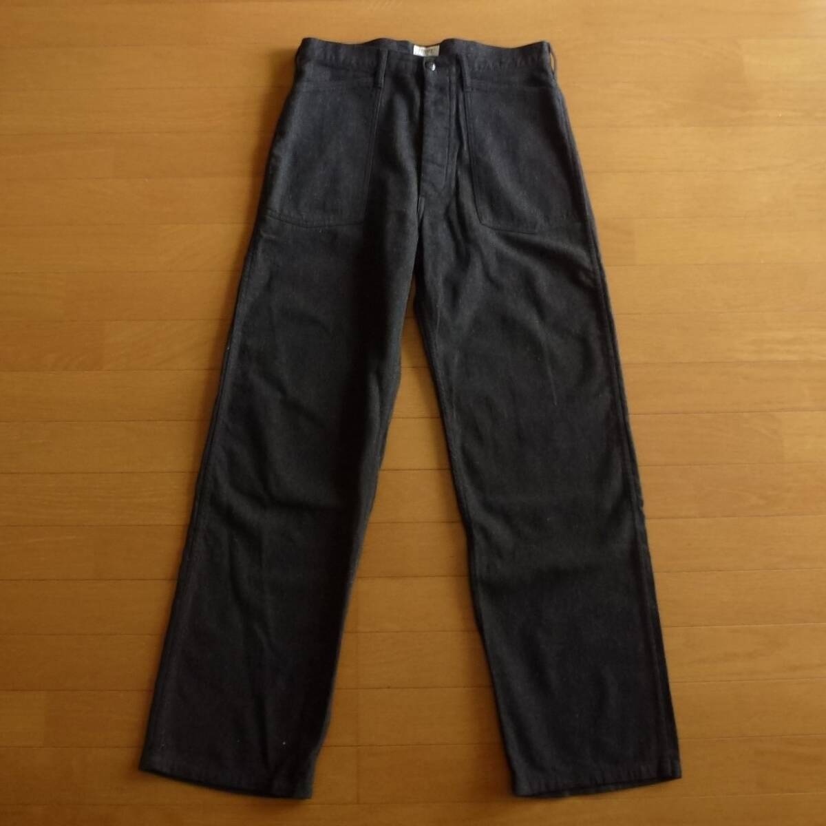 STURDY by STANDARD CALIFORNIA ブラックシャンブレー ワークパンツ バックストラップ 即決あり!拍卖