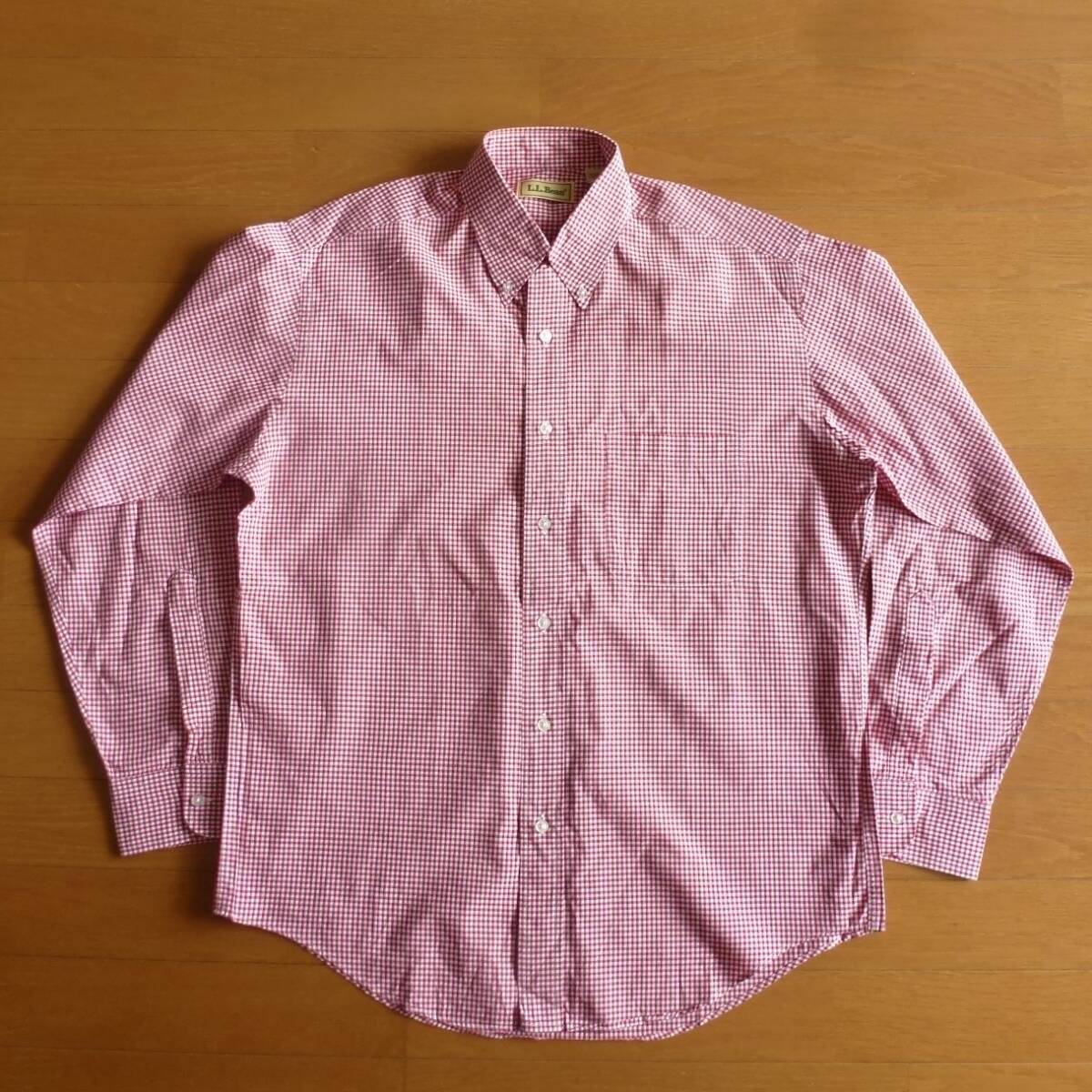 美品 90s L.L.Bean エルエルビーン ギンガムチェック 長袖シャツ Mサイズ BDシャツ ボタンダウンシャツ 即決あり!拍卖