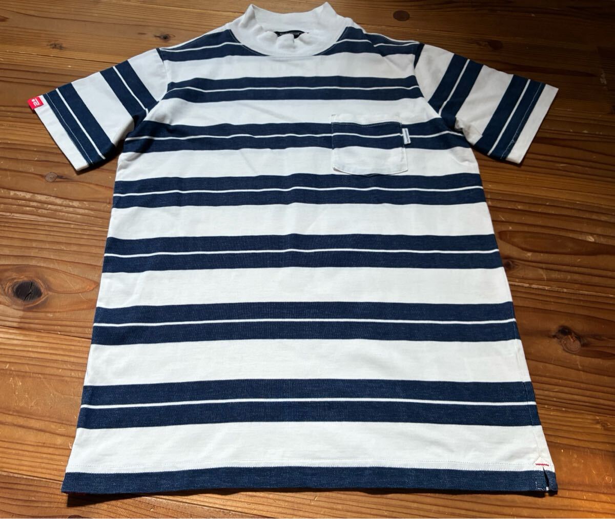 送料込み!! ROSASEN ハイネック半袖Tシャツ Mサイズ ボーダー ロサーセン GOLF ゴルフウェアー ボーダー ストレッチ拍卖