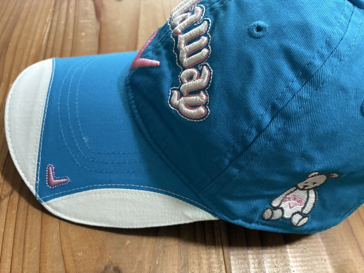 送料込み!! Callawey GOLF ゴルフキャップ 水色 キャロウェイ くまちゃん  帽子 キャップ GOLF ゴルフウェアー拍卖