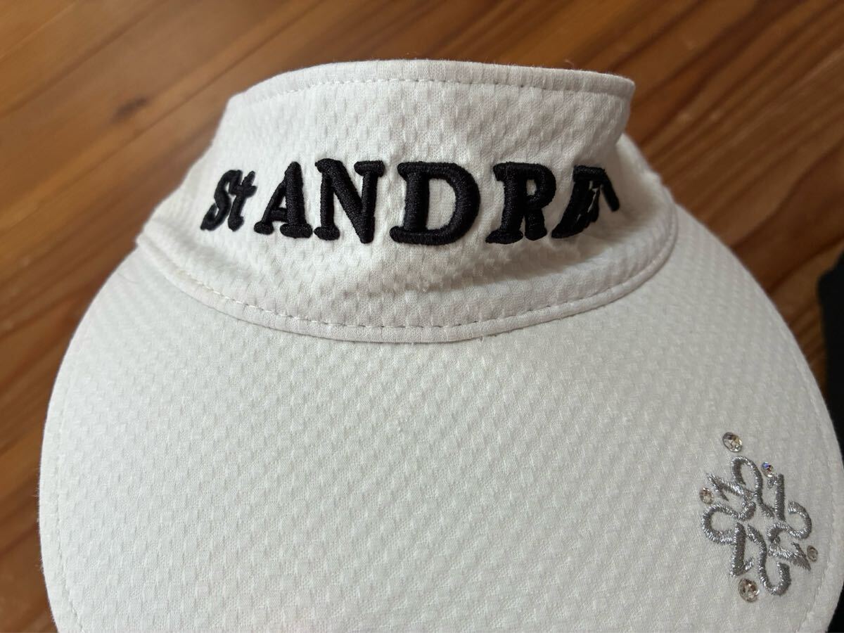 送料込み!! St ANDREWS ゴルフサンバイザー 白 ホワイト サンバイザー GOLF ゴルフウェアー セントアンドリュース 帽子拍卖