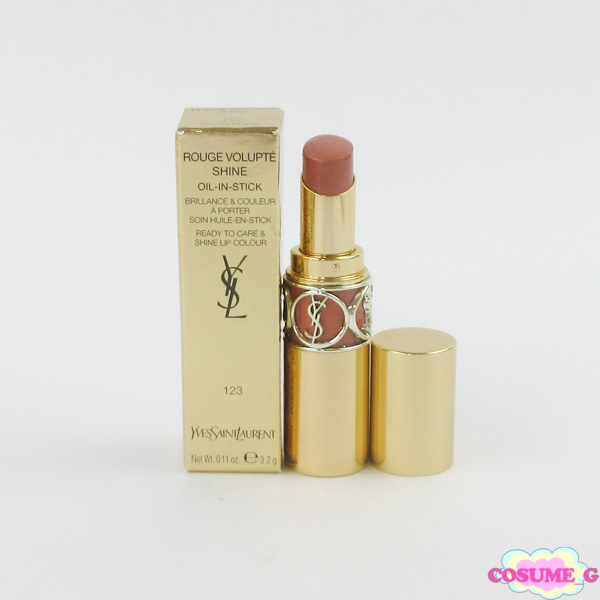 イヴ サンローラン ルージュ ヴォリュプテ シャイン #123 ヌード トランスパレント 残量多 C711拍卖