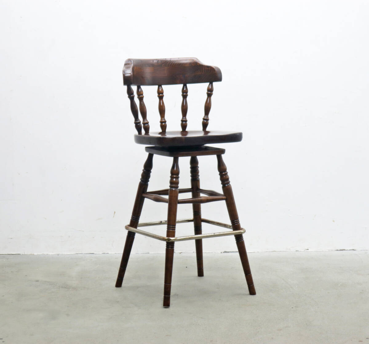 ◆ETHAN ALLEN イーセン アーレン クラシカル カンターチェア ハイチェア ウィンザー 回転 カントリー アメリカ 1/ヴィンテージ/PIT09076◆拍卖