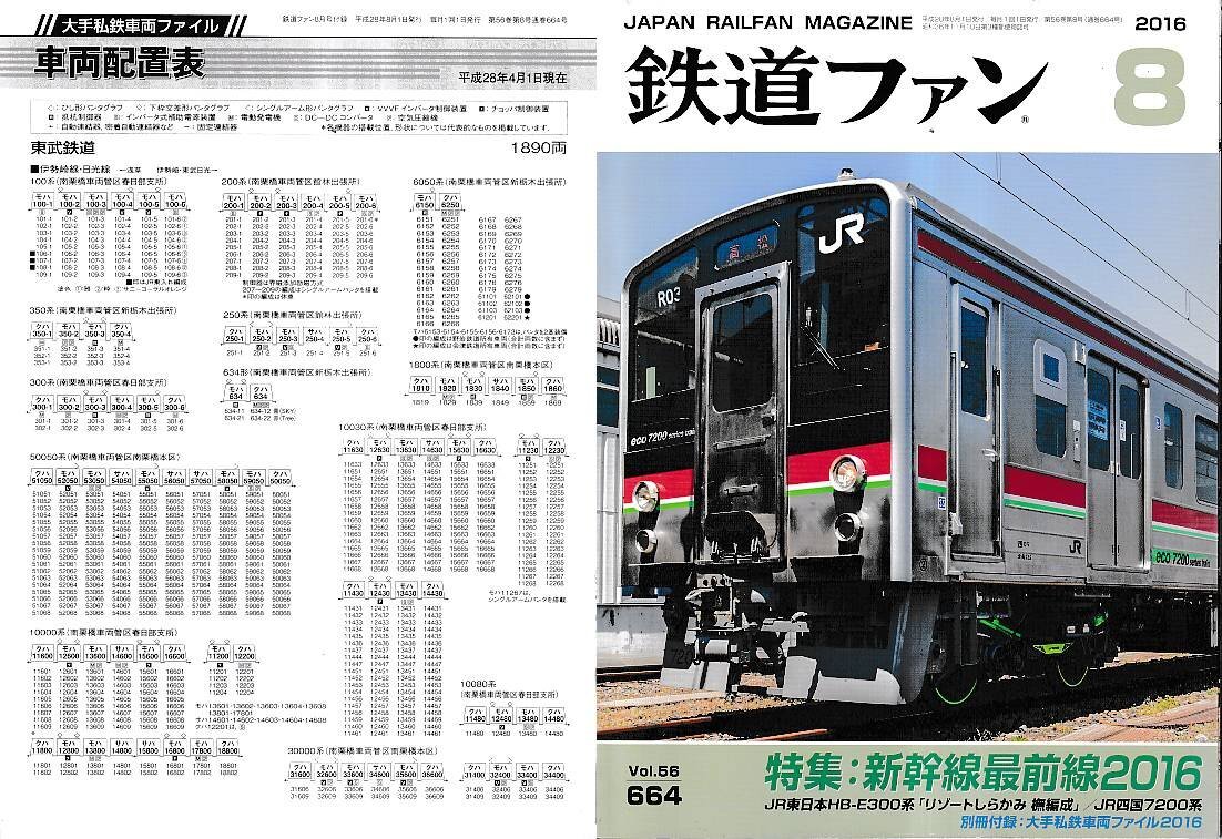 ■別冊付録有り■送料無料■Y13■鉄道ファン■2016年8月No.664■特集:新幹線最前線2016■(概ね良好)拍卖