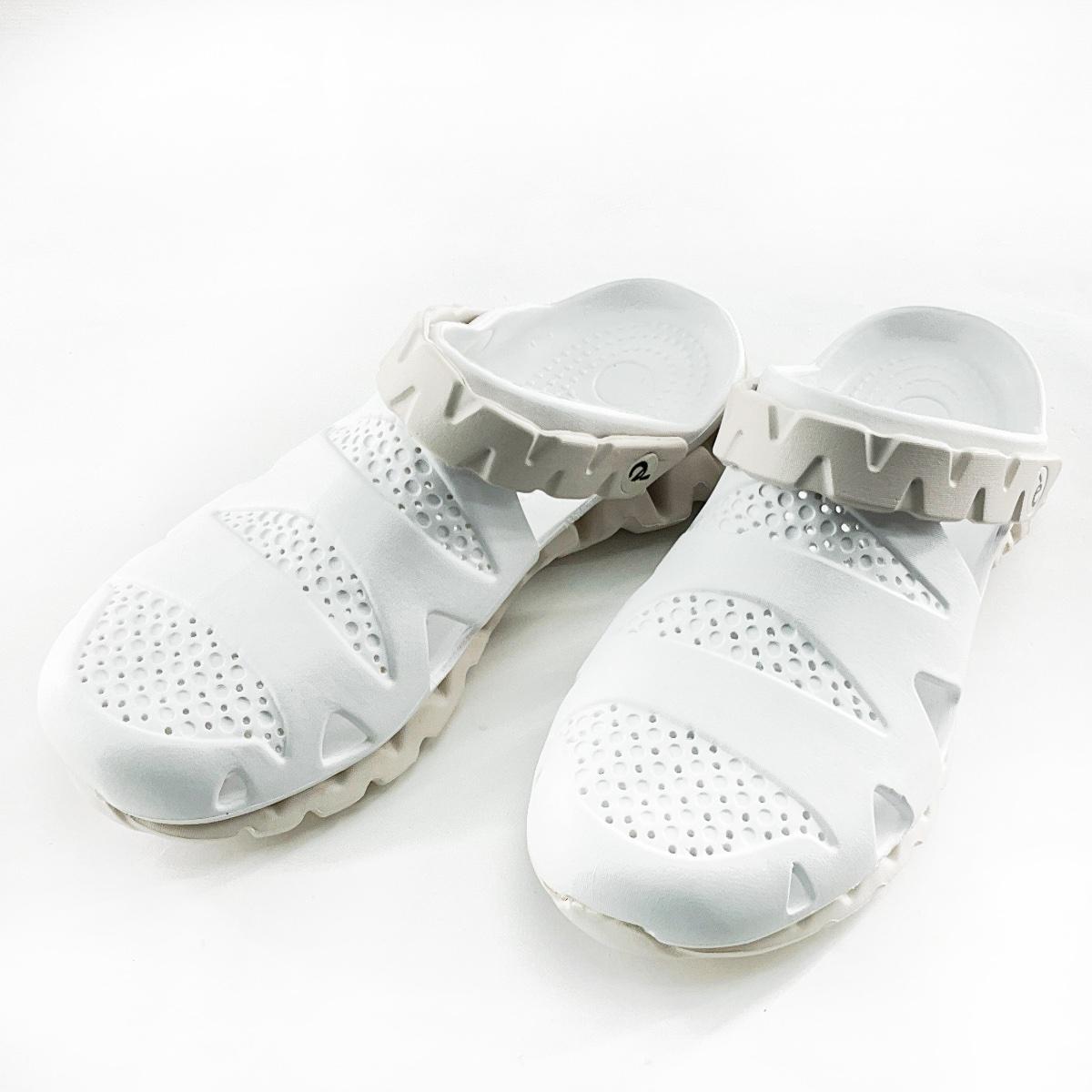 EVAサンダル 2WAY ギザギザソール LL 24.0~24.5cm ホワイトxベージュ拍卖