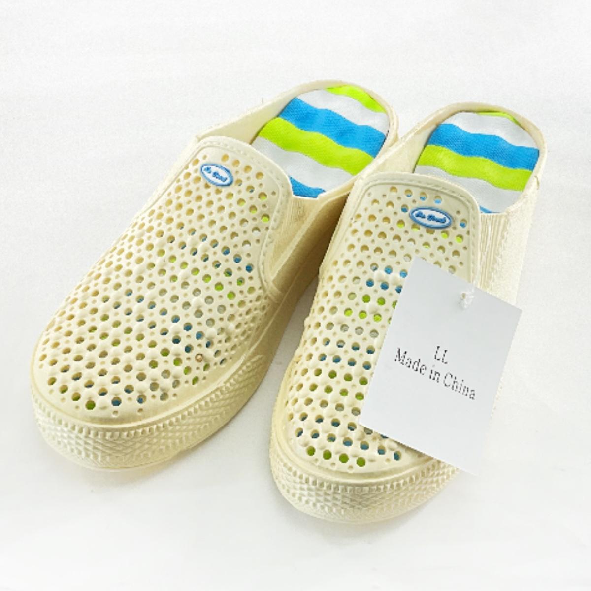 クロッグシューズ カラフルクッション 看護師 介護士 LL ホワイトブルー拍卖