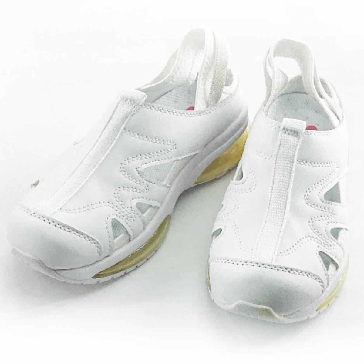 軽量クッション スポーツフィットスニーカー ダブルエアソール Sサイズ 22.0~22.5cm ホワイト拍卖