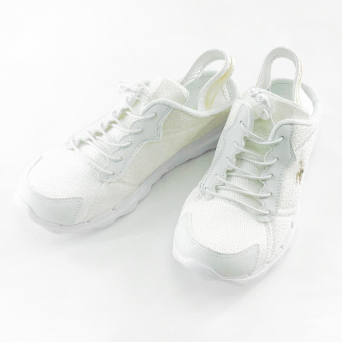 らくらく快適 甲高調整 2WAYウォーキングシューズ 看護師 介護士 23.5cm ホワイト拍卖