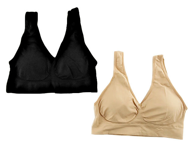 エアーフィットブラ 2色組 大きいサイズ 5L~6L ブラック ベージュ拍卖