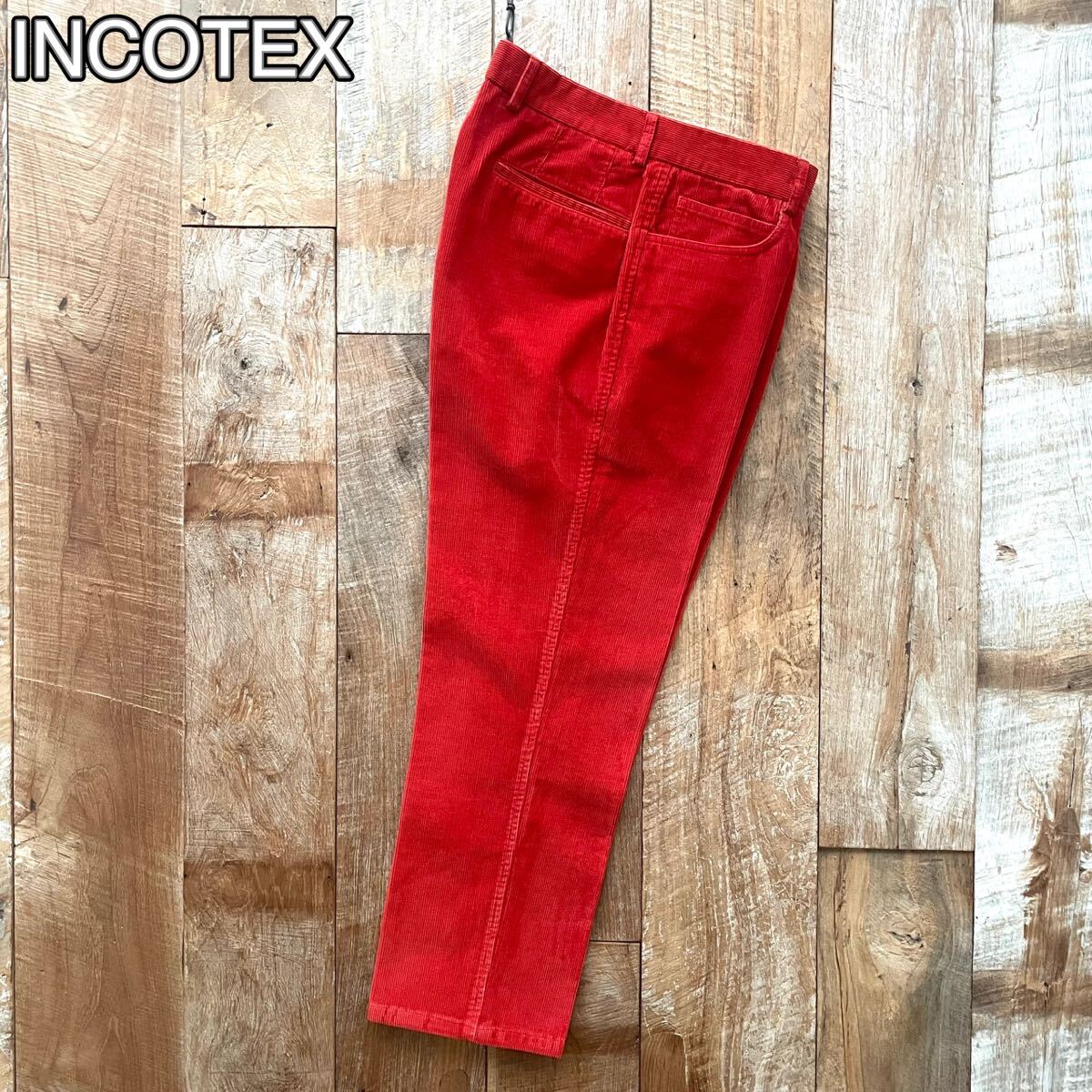 【極美品】INCOTEX インコテックス テーパード コーデュロイ スラックス パンツ 44 レッド ユナイテッドアローズ 取扱拍卖