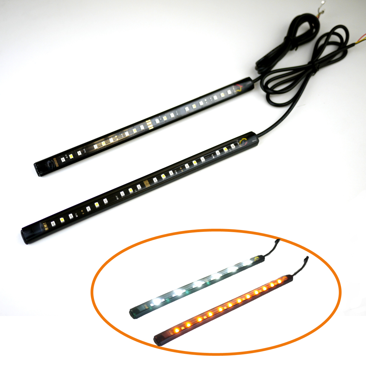 ワイドLEDラバーウインカー デュアル発光スポーツスター ソフテイル ダイナ ツアラー XL883 XL1200 FXDL FXDF FLSTC FLSTF FLHTC拍卖