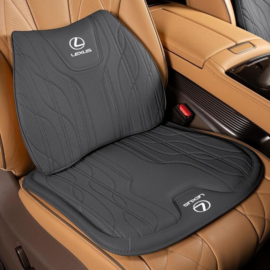 新作 レクサス 高級 シートクッション 車用 シートカバー ナッパ レザー 腰当て 滑り止め 弾性 座布団1点+腰クッション1点★6色選択★拍卖