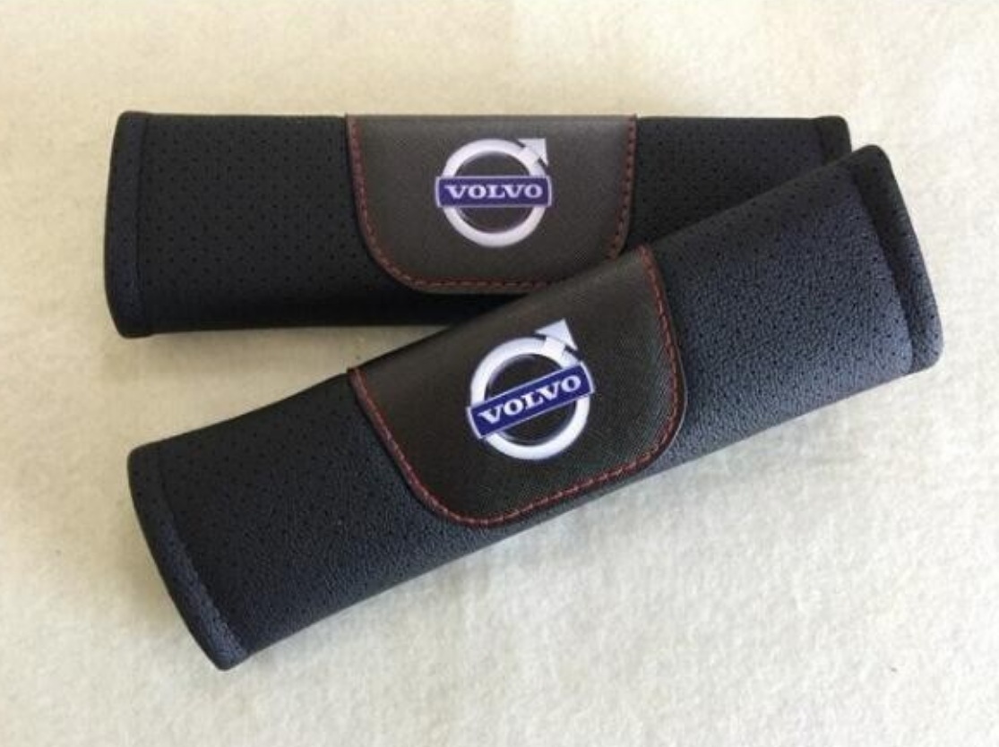 新作 ボルボ 専用 高級 シートベルトパッド 本革 シートベルトカバー 2枚セット 高級感&快適性アップ LOGO 付 3色選択可拍卖