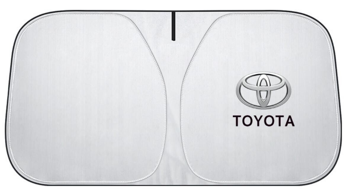 新作 トヨタ ロゴ サンシェード 折り畳み 日よけ UVカット 遮光 断熱 フロント ガラス カバー 車用 収納袋付 取付便利 紫外線拍卖