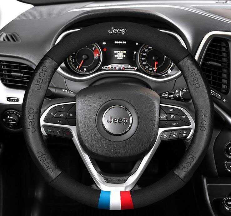 ★激レア★ジープ JEEP★ハンドルカバー★高級革★ステアリングカバー★運動型★拍卖