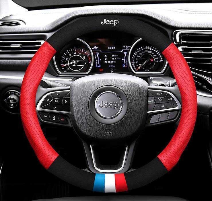 ★激レア★ジープ JEEP★ハンドルカバー★高級革★ステアリングカバー★運動型★2色選択可拍卖