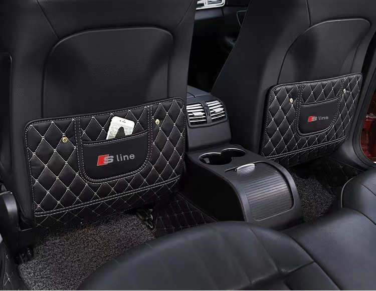 アウディ SLINE キックマット キックガード キックマット カバー ガード マット 2枚セット取付簡単 即決 LOGO付 AUDI SLINE 拍卖