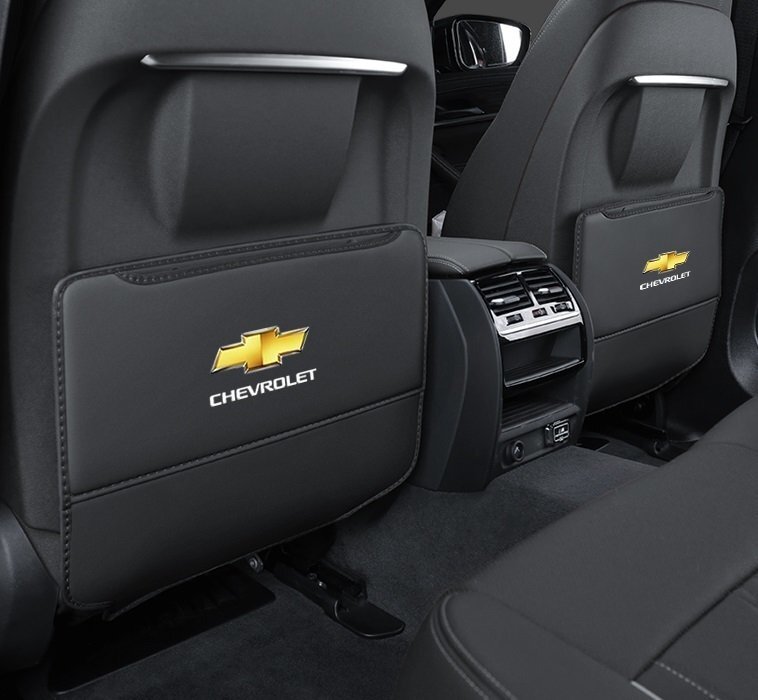 シボレー シートバックポケット キックガード バックプロテクター キックマット 車用シートカバー 蹴り防止 2点セット☆モカブラウン拍卖