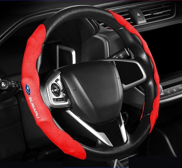 スバル SUBARU ハンドルカバー 車用 ステアリングカバー 滑り防止 ハンドル保護 取り付けが簡単 2本セット☆アルカンターラ調 4色選択可拍卖