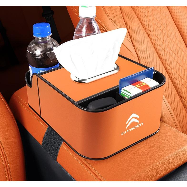 シトロエン 車用アームレスト収納ボックス 車内収納ボックス ドリンクホルダー付き肘置き 車ティッシュボックス収納 肘おき 小物入れ拍卖