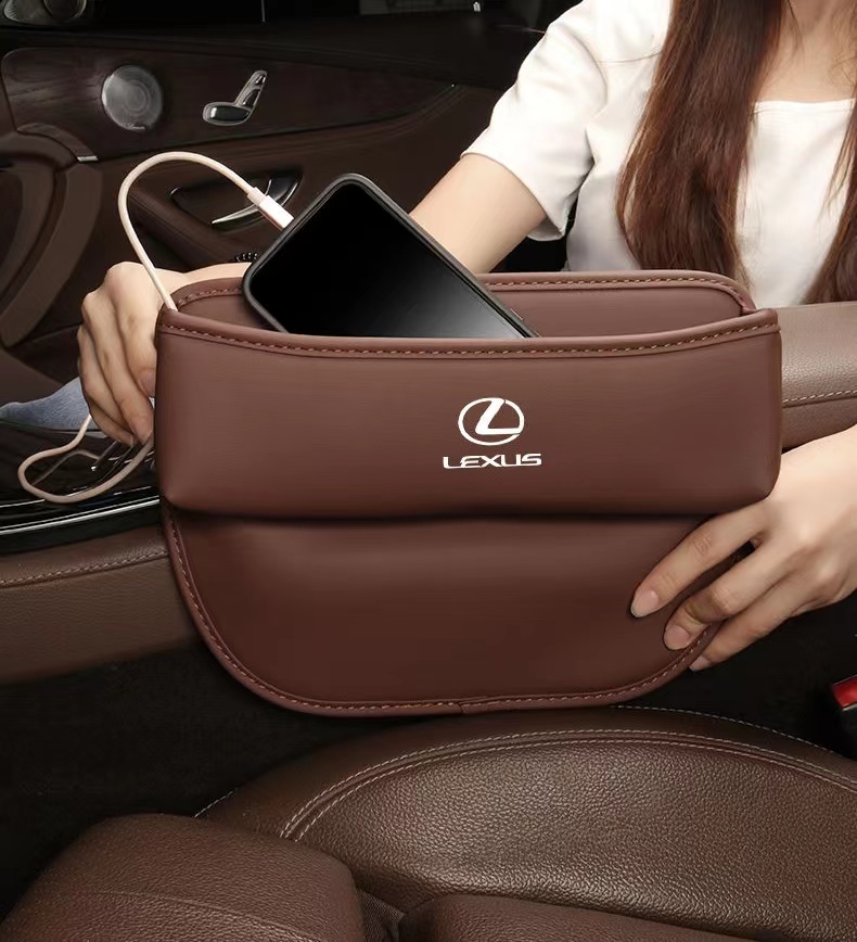 左右2Pセット レクサス LEXUS PUレザー素材 センター隙間 サイド収納ボックス シートサイドポケット IS LS RX NX CT LC RC GS LX UX ES HS拍卖