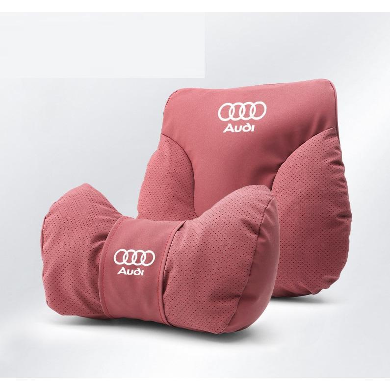アウディ ネックパッド 腰クッション 車用 背もたれクッション ネックピロー ヘッドレスト 背当て 通気性 疲労防止 ★5色選択★拍卖
