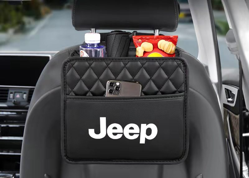 JEEP ジープ シートバックポケット ヘッドレスト 収納 小物入 2個セット LOGO付 グランドチェロキー レネゲード コマンダー コンパス拍卖