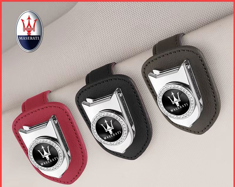 マセラティ MASERATI 金属素材 マセラティクレスト 3Dクレスト サングラスクリップ サンバイザー拍卖