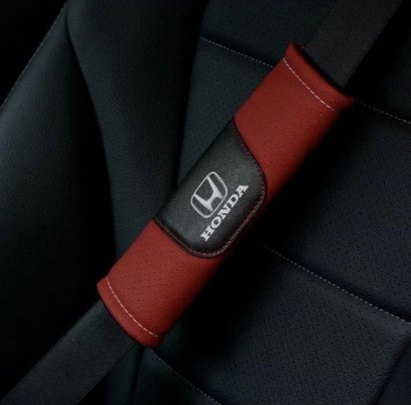 ホンダ シートベルトパッド 2枚セット 高質感のレザー素材 LOGO 付 Honda 3色選択可拍卖