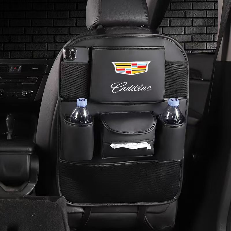 キャデラック Cadillac ティッシュカバー シートバックポケット 収納 小物入 スマホ 収納袋 物置袋 PUレザー素材 全車種対応可能拍卖
